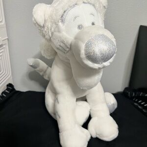 Disney Store Snowflake Pal Tigger White Plush Toy with Silver Accents